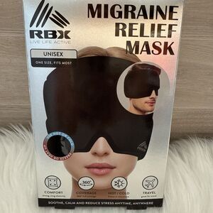 RBX Migraine Relief Facial Mask Hot Or Cold‎ Black One Size Fits Most Unisex NEW